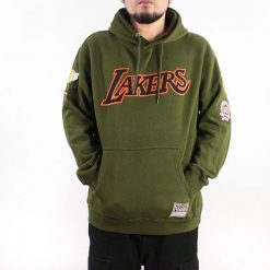 Bluza z kapturem Lakers. Zielone bluzy Mitchell & Ness, bez wzorów, z kapturem, do koszykówki. Za 497.00 zł.