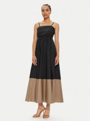 ViCOLO Sukienka letnia TB2499 Czarny Regular Fit. Czarne sukienki ViCOLO, xs, bez wzorów, z bawełny, bez kołnierzyka, bez ramiączek. Za 249.99 zł.
