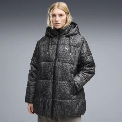 Damska kurtka Style Padded Relaxed PUMA. Czarne kurtki Puma, l, bez wzorów, z materiału, klasyczne, z kapturem. Za 559.00 zł.
