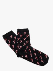 Świąteczne skarpety unisex. Czarne skarpetki Ryłko, bez wzorów, z bawełny. Za 24.99 zł.