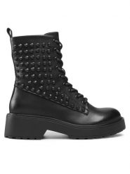 DeeZee Trapery H190852-3A Czarny. Czarne traperki DeeZee, bez wzorów, ze skóry, bez obcasa, bez zapięcia. Za 129.99 zł.