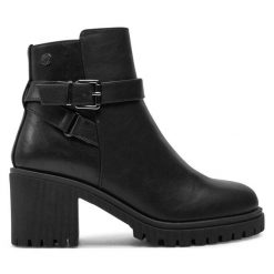 Botki Refresh. Czarne botki Refresh, bez wzorów, bez obcasa, na słupku, bez zapięcia. Za 159.99 zł.