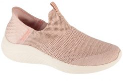 Buty sportowe Sneakersy damskie, Slip-Ins Ultra Flex 3.0 - Glitter Me. Czerwone buty treningowe Skechers, bez wzorów, z materiału, przed kostkę, bez zapięcia, trekkingowe. Za 339.99 zł.