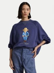 Polo Ralph Lauren Bluza 211959106001 Granatowy Oversize. Niebieskie bluzy Polo Ralph Lauren, xs, bez wzorów, z bawełny, bez kaptura. Za 829.99 zł.