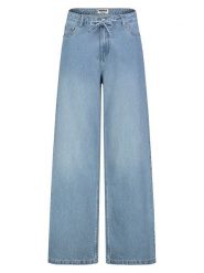 Sublevel Dżinsy - Comfort fit - w kolorze niebieskim rozmiar: XS. Niebieskie jeansy Sublevel, xs, z aplikacjami, z bawełny, klasyczne, z podwyższonym stanem. Za 114.71 zł.