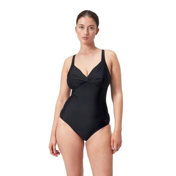 Damski kostium kąpielowy 1-częściowy Speedo Cross Knot Shaping. Czarne stroje jednoczęściowe Speedo, bez wzorów, sportowe. Za 298.00 zł.