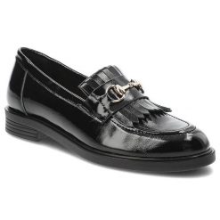 Czarne Mokasyny Armodo Eleganckie Obuwie Damskie. Czarne mokasyny Armodo, z aplikacjami, z lakierowanej skóry. Za 323.99 zł.
