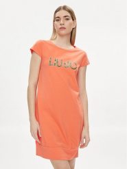 Liu Jo Sukienka codzienna VA4103 JS003 Pomarańczowy Regular Fit. Brązowe sukienki Liu Jo, na co dzień, s, bez wzorów, z bawełny, bez kołnierzyka, bez ramiączek, proste. Za 119.99 zł.