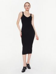MMC Studio Sukienka dzianinowa Light Skin Czarny Slim Fit. Czarne sukienki MMC STUDIO, bez wzorów, z dzianiny, bez kołnierzyka, bez ramiączek. Za 569.99 zł.