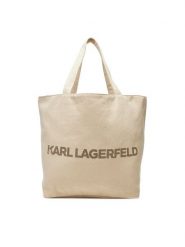 KARL LAGERFELD Torebka A2W50024 Beżowy. Brązowe shopper bag KARL LAGERFELD, bez wzorów, z materiału, bez dodatków. Za 249.99 zł.