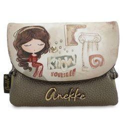 Brązowy Kompaktowy Damski Portfel Anekke Muse. Brązowe torebki klasyczne Anekke, bez wzorów, bez dodatków. Za 129.00 zł.