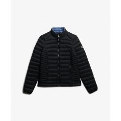 Damska kurtka puchowa Superdry Fuji Lite. Czarne kurtki Superdry, na zimę, bez wzorów, z puchu, bez kaptura. Za 455.00 zł.