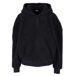 Damska bluza z kapturem zapinana na zamek Urban Classics Oversize Sherpa. Brązowe bluzy Urban Classics, na zimę, m, bez wzorów, z materiału, bez ramiączek, z kapturem. Za 254.80 zł.
