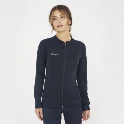 Kobieta Fitness Kurtka Z Zamkiem ALEDA. Niebieskie kurtki LEGEA, m, bez wzorów, z materiału, sportowe, bez kaptura. Za 80.00 zł.