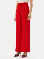 Morgan Spodnie palazzo 242-PBIRD Czerwony Wide Leg. Czerwone spodnie materiałowe Morgan, bez wzorów, z materiału. Za 179.99 zł.