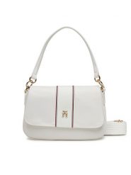Tommy Hilfiger Torebka Poppy Conv. Crossover Corp AW0AW17168 Biały. Białe torebki klasyczne Tommy Hilfiger, bez wzorów, z materiału, bez dodatków. Za 249.99 zł.