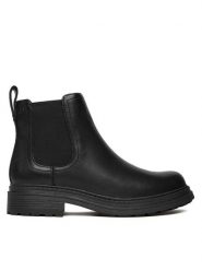 Clarks Sztyblety Orinoco3 Lane 26184624 Czarny. Czarne botki Clarks, bez wzorów, ze skóry, bez obcasa, na płaskiej podeszwie, bez zapięcia. Za 299.99 zł.