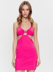 Pinko Sukienka letnia Attesa 101047 A0S7 Różowy Slim Fit. Czerwone sukienki Pinko, l, bez wzorów, z syntetyku, bez kołnierzyka, bez ramiączek. Za 539.99 zł.