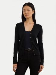 LAUREN RALPH LAUREN Kardigan 200808207001 Czarny Slim Fit. Czarne swetry Lauren Ralph Lauren, l, bez wzorów, z bawełny, bez ramiączek. Za 439.99 zł.