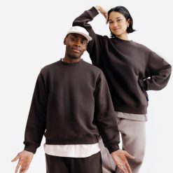 Bluza z okrągłym dekoltem unisex Elementals. Brązowe bluzy Decathlon, xl, bez wzorów, z bawełny, bez ramiączek, bez kaptura. Za 149.99 zł.