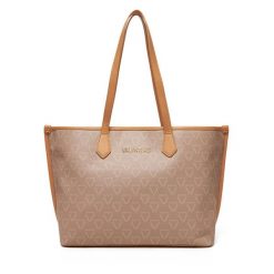 Torebka Valentino. Brązowe shopper bag Valentino, bez wzorów, bez dodatków. Za 399.99 zł.