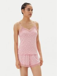 Hunkemöller Piżama 302095 Różowy Regular Fit. Czerwone piżamy Hunkemöller, xs, bez wzorów, z wiskozy, bez kołnierzyka, bez ramiączek. Za 119.99 zł.