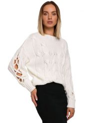 Made of emotion Sweter w kolorze kremowym rozmiar: L/XL. Brązowe swetry Made Of Emotion, l, bez wzorów, bez ramiączek. Za 136.45 zł.