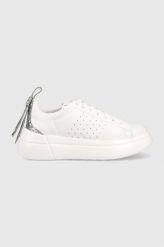 Red Valentino sneakersy skórzane kolor biały 2Q2S0E11UVV. Białe buty sportowe lifestyle Red Valentino, bez wzorów, z gumy, sportowe, bez zapięcia. Za 1,999.90 zł.