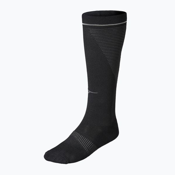 Skarpety kompresyjne Mizuno Compression. Czarne skarpetki Mizuno, bez wzorów, z elastanu. Za 83.99 zł.
