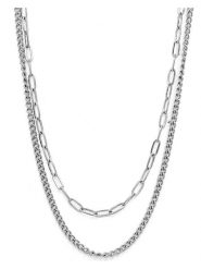 MOODE Naszyjnik "Ornella" - dł. 42 cm rozmiar: onesize. Szare naszyjniki MOODE, z materiału, ze stali. Za 43.99 zł.