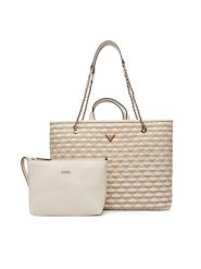 Guess Torebka Giully II HWAG96 73290 Beżowy jasny. Brązowe shopper bag Guess, z aplikacjami, z materiału, bez dodatków. Za 780.99 zł.