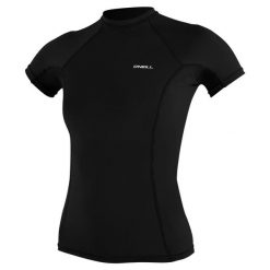 Damska koszulka typu rashguard O'Neill Basic Skins. Czerwone t-shirty sportowe O'Neill, s, bez wzorów, z materiału, bez ramiączek. Za 170.00 zł.