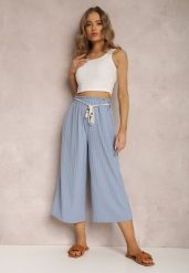 Niebieskie Spodnie Anastathe. Niebieskie jeansy Renee, na lato, l, bez wzorów, z jeansu. W wyprzedaży za 75.99 zł.