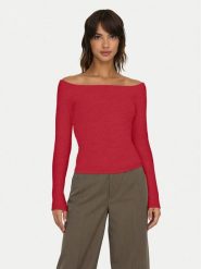 ONLY Bluzka Glamour 15339763 Czerwony Slim Fit. Czerwone bluzki ONLY, l, bez wzorów, z wiskozy, glamour, bez kołnierzyka, bez ramiączek. Za 69.99 zł.