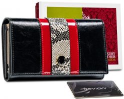 Portfel skórzany Peterson [DH] PTN ST-466 czarny. Czarne portfele Peterson, z aplikacjami, ze skóry. Za 124.00 zł.