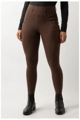 Damskie legginsy jeździeckie z pełną przyczepnością BR Equitation Linda. Brązowe legginsy BR, bez wzorów, z materiału, eleganckie, długie. Za 389.50 zł.