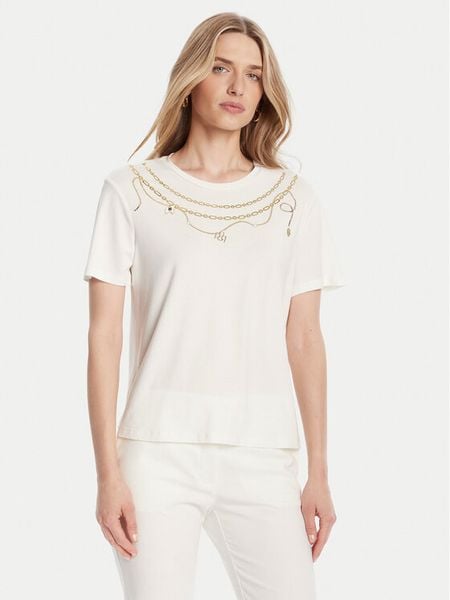 Rinascimento T-Shirt CFC0125707003 Biały Regular Fit. Białe t-shirty Rinascimento, m, bez wzorów, z wiskozy, bez kołnierzyka, bez ramiączek. Za 139.99 zł.