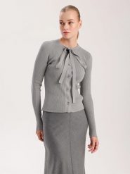 BGN Kardigan w kolorze szarym rozmiar: 40. Szare swetry BGN, bez wzorów, bez ramiączek. Za 143.45 zł.