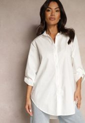 Biała Bawełniana Długa Koszula z Regulacją przy Rękawach Dorivelle. Białe koszule Renee, xl, bez wzorów, z bawełny, eleganckie, bez kołnierzyka, bez ramiączek. W wyprzedaży za 63.99 zł.