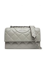 Tory Burch Torebka Fleming Small Convertible Shoulder Bag 164800 Szary. Szare kopertówki Tory Burch, bez wzorów, ze skóry, wizytowe, bez dodatków. Za 2,729.00 zł.