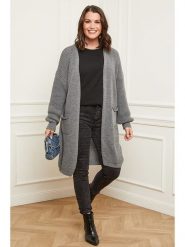 Curvy Lady Kardigan w kolorze szarym rozmiar: 48/50. Szare swetry Curvy Lady, bez wzorów, klasyczne, bez ramiączek. Za 195.45 zł.