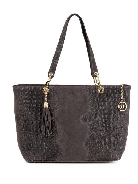 Mia Tomazzi Skórzany shopper bag w kolorze ciemnoszarym - 58 x 42 x 14 cm rozmiar: onesize. Szare shopper bag Mia Tomazzi, bez wzorów, z materiału, bez dodatków. Za 292.89 zł.