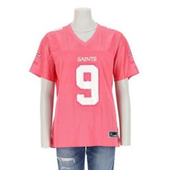Second life - Koszulka NFL New Orleans Saints różowa dla kobiet - Jak nowy. Czerwone t-shirty sportowe NFL, bez wzorów, bez ramiączek. Za 170.36 zł.