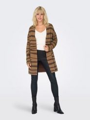 ONLY Kardigan w kolorze brązowym rozmiar: XL. Brązowe swetry ONLY, xl, bez wzorów, z włókna, bez ramiączek. Za 101.23 zł.