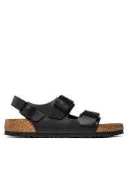 Birkenstock Sandały Milano Bs 0034191 Czarny. Czarne sandały Birkenstock, bez wzorów, ze skóry, bez obcasa, na płaskiej podeszwie, bez zapięcia. Za 539.99 zł.