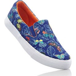 Tenisówki wsuwane bonprix ciemnoniebieski z nadrukiem. Buty sportowe lifestyle marki bonprix. Za 37.99 zł.