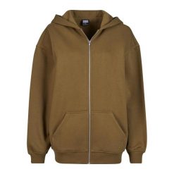 Damska Bluza Z Kapturem Zapinana Na Zamek Błyskawiczny. Zielone bluzy Urban Classics, l, bez wzorów, bez ramiączek, z kapturem. Za 229.99 zł.