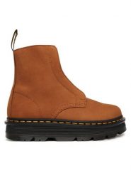 Dr. Martens Botki ZEBZAG LACELESS WARM LINED DM42019200 Brązowy. Brązowe botki Dr Martens, bez wzorów, ze skóry, bez obcasa, na płaskiej podeszwie, bez zapięcia. Za 899.99 zł.