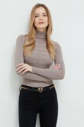 Morgan sweter damski kolor brązowy lekki z golfem. Brązowe swetry Morgan, s, bez wzorów, z dzianiny, bez ramiączek. Za 139.99 zł.