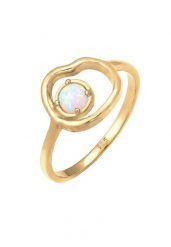 Elli Delikatny Syntetyczny Opal o organicznym wyglądzie w srebrze próby 925 Sterling Silver Pierścionki 1 ct Damski. Szare pierścionki Elli, z opalem, pozłacane. Za 328.99 zł.